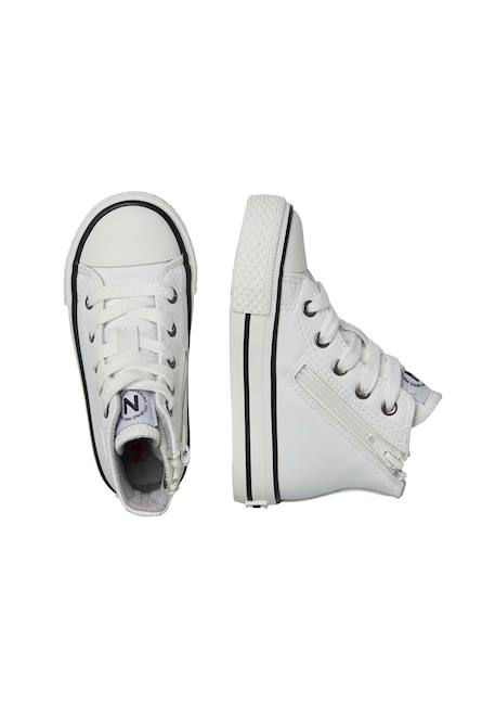 Baskets hautes en cuir ylfas. Blanc-+Noir- 4 - vertbaudet enfant 