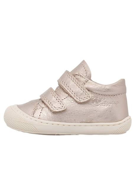 Chaussures premiers pas en cuir lamé cocoon vl Blanc-rose-+Rose clair- 8 - vertbaudet enfant 