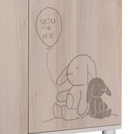 Commode à langer 2 portes et une niche décor bois - lapinou Beige 3 - vertbaudet enfant 