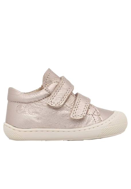Chaussures premiers pas en cuir lamé cocoon vl Blanc-rose-+Rose clair- 6 - vertbaudet enfant 