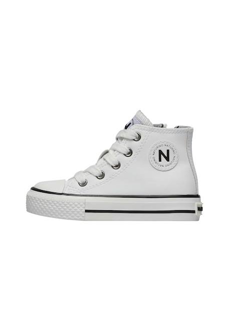 Baskets hautes en cuir ylfas. Blanc-+Noir- 3 - vertbaudet enfant 