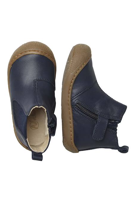 Boots premiers pas sally Marine-+Marron clair- 4 - vertbaudet enfant 