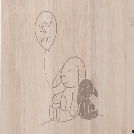 Lit bébé 120x60 à barreaux décor bois - lapinou Beige 3 - vertbaudet enfant 