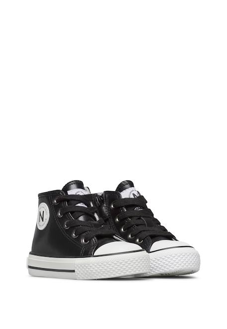 Baskets hautes en cuir ylfas. Blanc-+Noir- 7 - vertbaudet enfant 