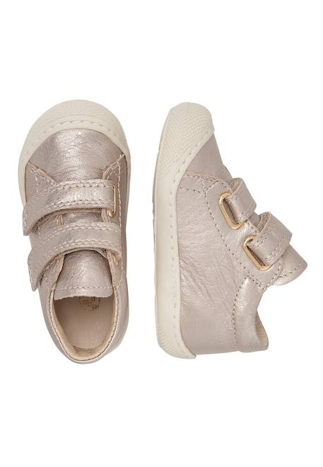 Chaussures premiers pas en cuir lamé cocoon vl Blanc-rose-+Rose clair- 9 - vertbaudet enfant 
