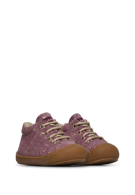 Chaussures premiers pas en suède cocoon Rose-platine-+Violet- 7 - vertbaudet enfant 