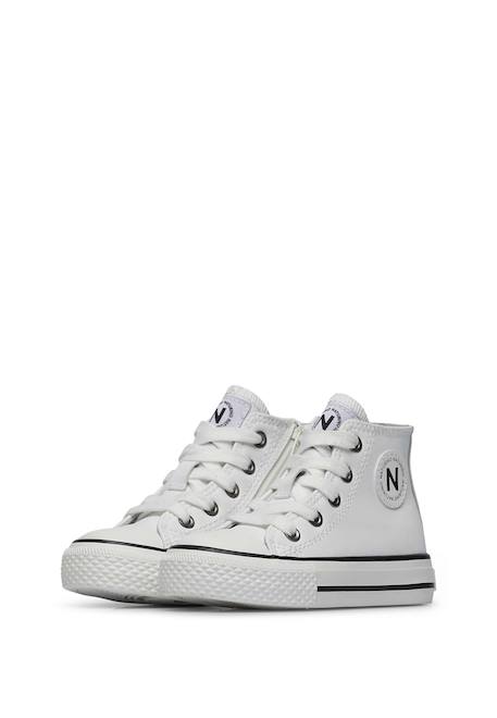 Baskets hautes en cuir ylfas. Blanc-+Noir- 5 - vertbaudet enfant 