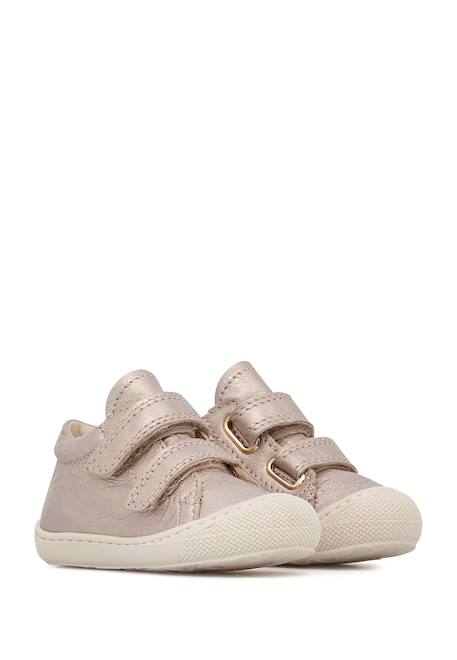 Chaussures premiers pas en cuir lamé cocoon vl Blanc-rose-+Rose clair- 7 - vertbaudet enfant 