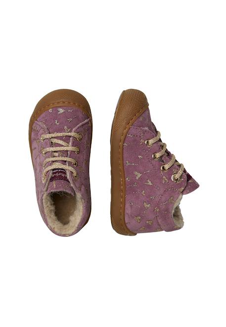 Chaussures premiers pas en suède cocoon Rose-platine-+Violet- 9 - vertbaudet enfant 