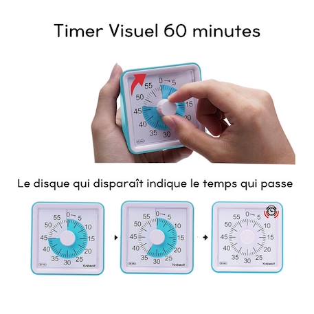 Timer silencieux rouge - piles incluses - jeux d'apprentissage - jouet éducatif pour enfants BLEU+ROUGE 9 - vertbaudet enfant 
