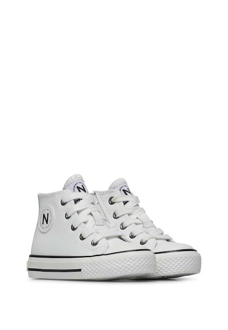 Baskets hautes en cuir ylfas. Blanc-+Noir- 2 - vertbaudet enfant 