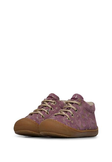 Chaussures premiers pas en suède cocoon Rose-platine-+Violet- 10 - vertbaudet enfant 