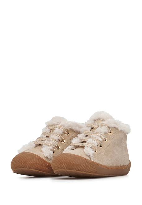 Chaussures premiers pas en daim et laine lallit Platine- 5 - vertbaudet enfant 