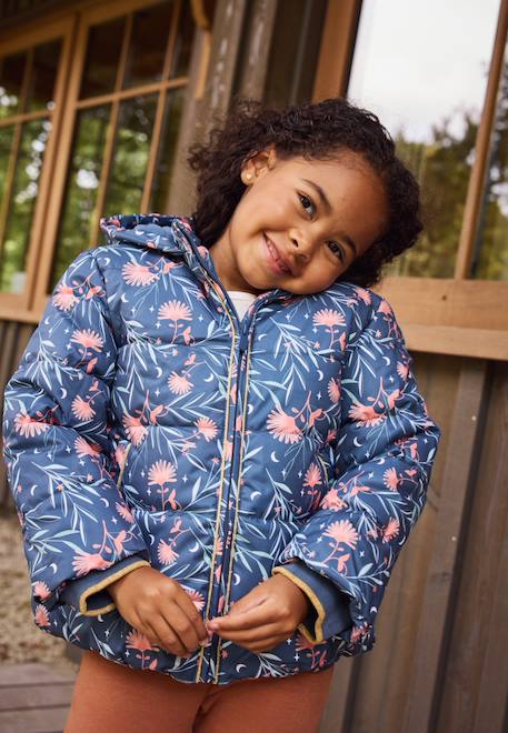 Doudoune enfant imperméable doublée polaire avec capuche dina Bleu 1 - vertbaudet enfant 