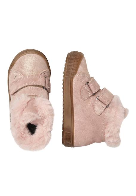 Chaussures montantes en suède à paillettes dellen vl Lilas-+Platine- 4 - vertbaudet enfant 