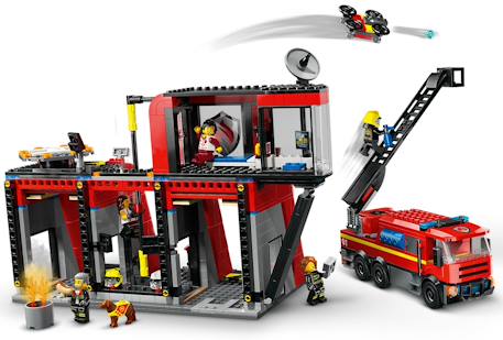 Lego city - la caserne et le camion de pompiers - 60414 Multicolore 4 - vertbaudet enfant 