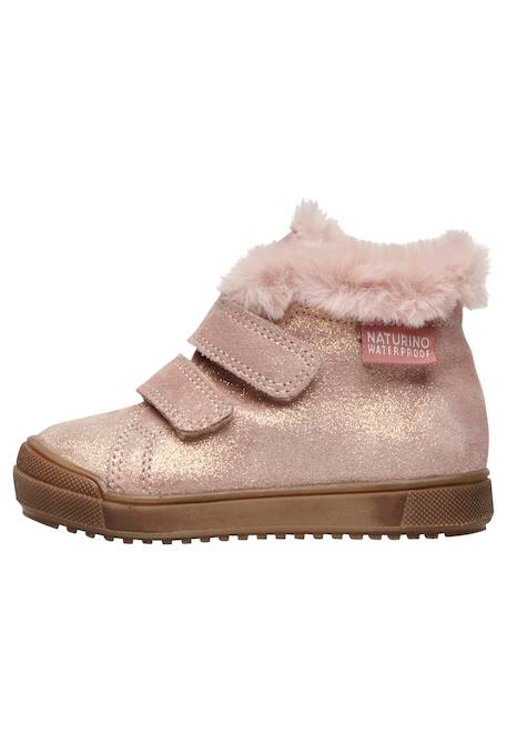 Chaussures montantes en suède à paillettes dellen vl Lilas-+Platine- 3 - vertbaudet enfant 