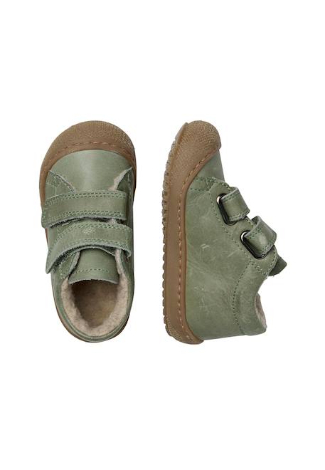 Chaussons premiers pas doublés en laine racoon vl Rose clair-+Sage- 9 - vertbaudet enfant 