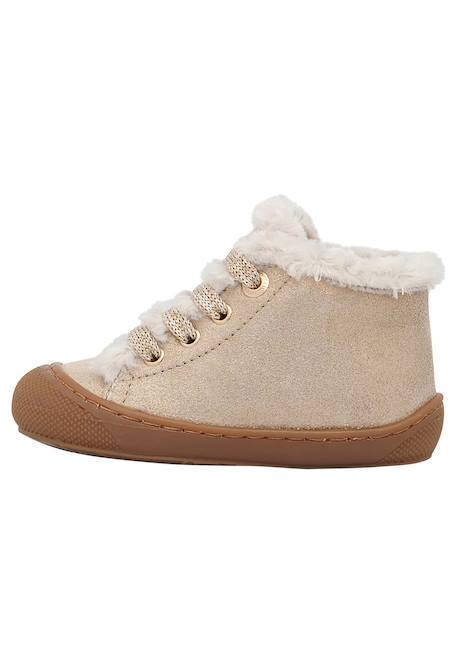 Chaussures premiers pas en daim et laine lallit Platine- 3 - vertbaudet enfant 