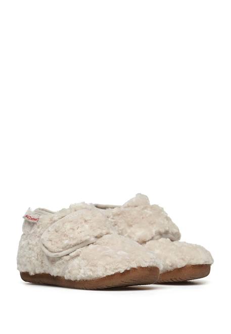 Pantoufles en fausse fourrure home Beige- 2 - vertbaudet enfant 