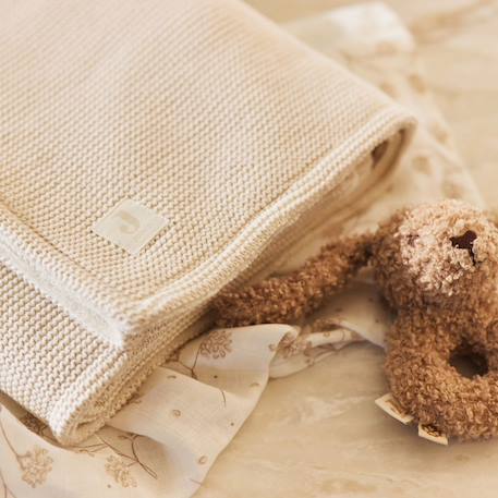Couverture en polaire basic knit oatmeal (100 x 150 cm) Ecru 6 - vertbaudet enfant 