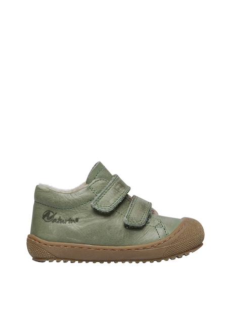 Chaussons premiers pas doublés en laine racoon vl Rose clair-+Sage- 6 - vertbaudet enfant 