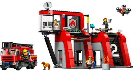 Lego city - la caserne et le camion de pompiers - 60414 Multicolore 3 - vertbaudet enfant 
