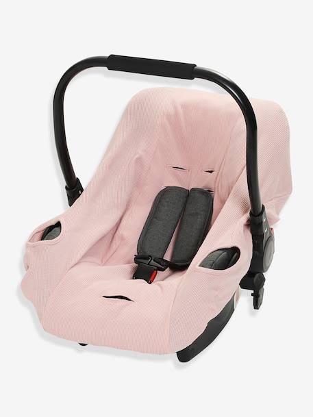 Housse élastiquée pour siège coque 0+ rayé beige+rose thé 6 - vertbaudet enfant 
