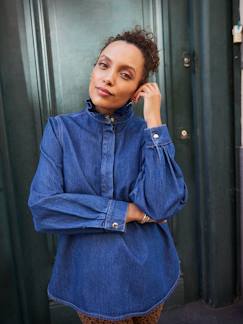 Vêtements de grossesse-Blouse femme en jean Capsule mère-fille