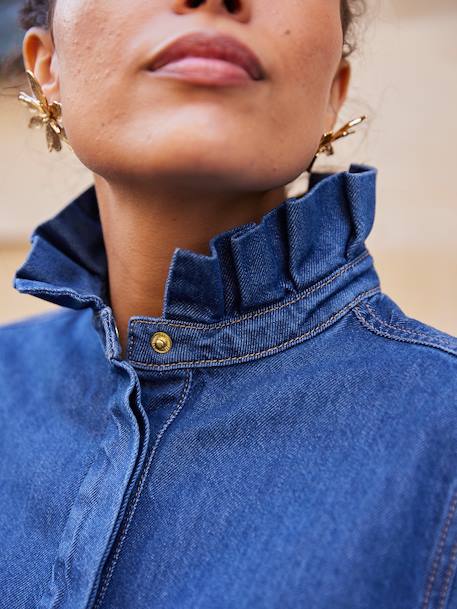 Blouse femme en jean Capsule mère-fille double stone 9 - vertbaudet enfant 