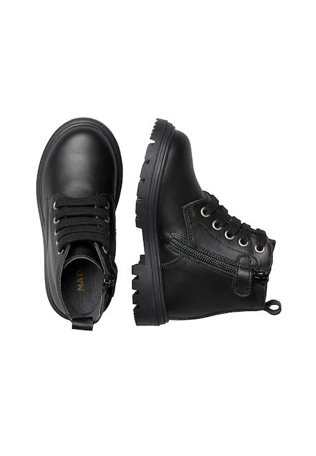 Chaussures premiers pas en cuir makki zip Noir- 4 - vertbaudet enfant 