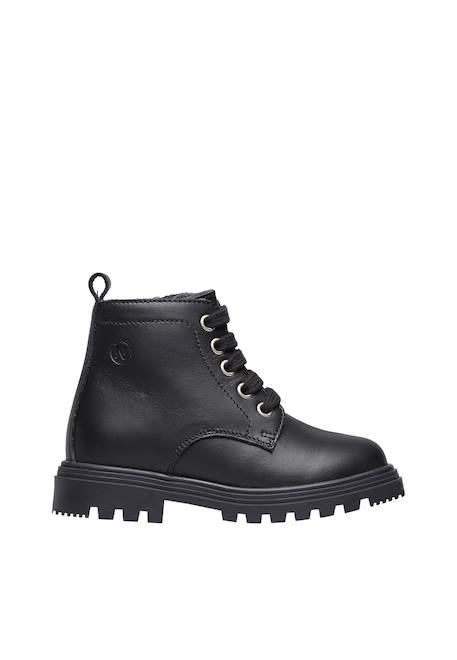 Chaussures premiers pas en cuir makki zip Noir- 1 - vertbaudet enfant 
