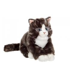 Jouet-Peluche - peluche chat mimiz gris - 28 cm