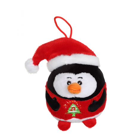 Peluche - pingouin - bouille de noël sonore 13 cm Noir 1 - vertbaudet enfant 