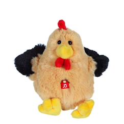 Jouet-Peluche - les pakidoo sonores  en peluche 15 cm - coq beige