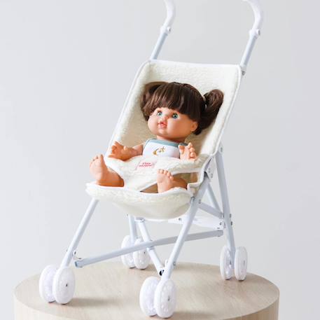 Poussette pour poupée sherpa Blanc, écru 2 - vertbaudet enfant 