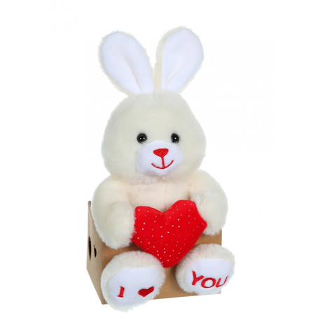 Peluche - les p'tits lovers lapin rouge - 14 cm Rouge 1 - vertbaudet enfant 