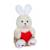 Peluche - les p'tits lovers lapin rouge - 14 cm Rouge 1 - vertbaudet enfant 