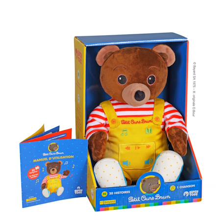 Peluche - petit ours brun peluche interactive musicale et conteuse d'histoires - 28 cm Marron 1 - vertbaudet enfant 