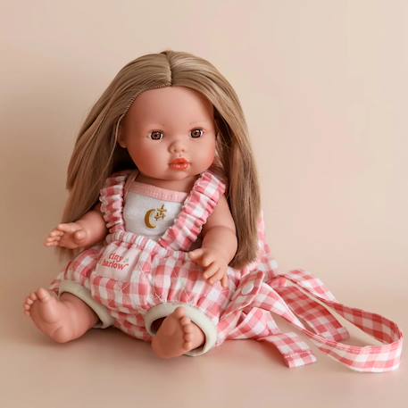Porte bébé pour poupée vichy rose Blanc, rose 1 - vertbaudet enfant 