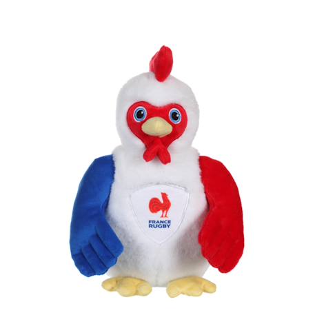 Peluche coq sonore - fédération française de rugby (ffr) - peluche officielle 24 cm assis Rouge 1 - vertbaudet enfant 