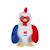 Peluche coq sonore - fédération française de rugby (ffr) - peluche officielle 24 cm assis Rouge 1 - vertbaudet enfant 