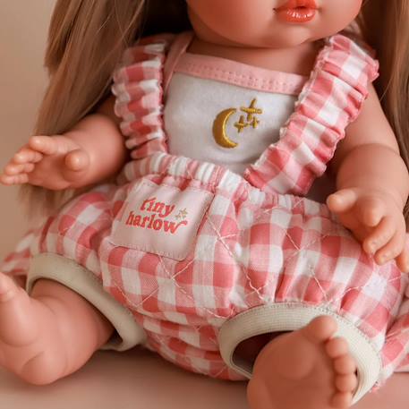 Porte bébé pour poupée vichy rose Blanc, rose 4 - vertbaudet enfant 