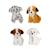 Peluche - peluche chien mimi dogs sonore blanc et marron - 18 cm Marron 4 - vertbaudet enfant 