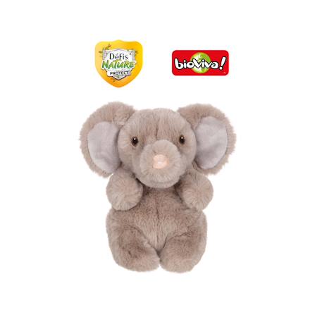 Peluche défis nature protect - éléphant gris - 15 cm Collaboration Bioviva Gris 1 - vertbaudet enfant 