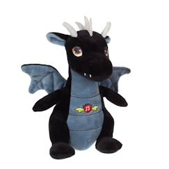 Jouet-Peluche - peluche dragon sonore, noir 17 cm