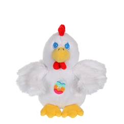 Jouet-Peluche - les amis de pâques sonores - poule blanche en peluche - 13 cm
