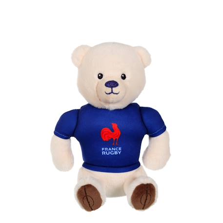 Peluche ours fédération française de rugby (ffr) - peluche officielle sous licence - 15 cm assis Blanc 1 - vertbaudet enfant 