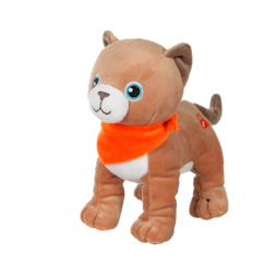 Jouet-Peluche - peluche chien fun kitties sonore, marron clair foulard orange - 17 cm