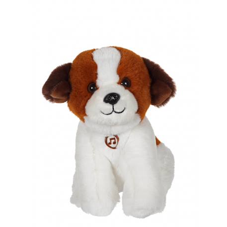 Peluche - peluche chien mimi dogs sonore blanc et marron - 18 cm Marron 1 - vertbaudet enfant 